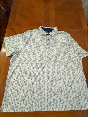 Bermuda Sands Men's XXXL Polo Shirt with Drink Pattern 653
